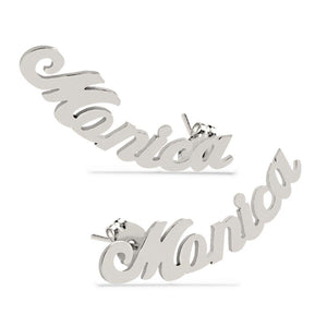 Mini Climber Name Earrings