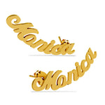 Mini Climber Name Earrings