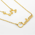 Script Name Necklace with Optional Zodiac Necklace