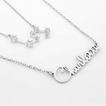 Script Name Necklace with Optional Zodiac Necklace