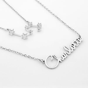 Script Name Necklace with Optional Zodiac Necklace