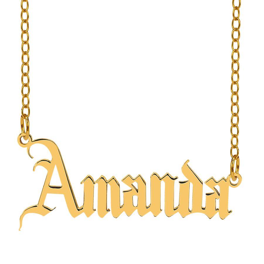 Old English Name Necklace