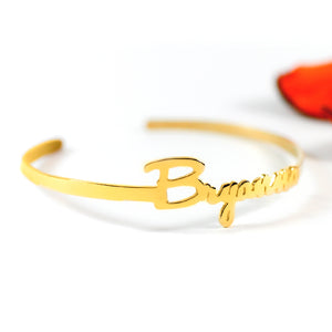 Personalized Name Bangle Bracelet