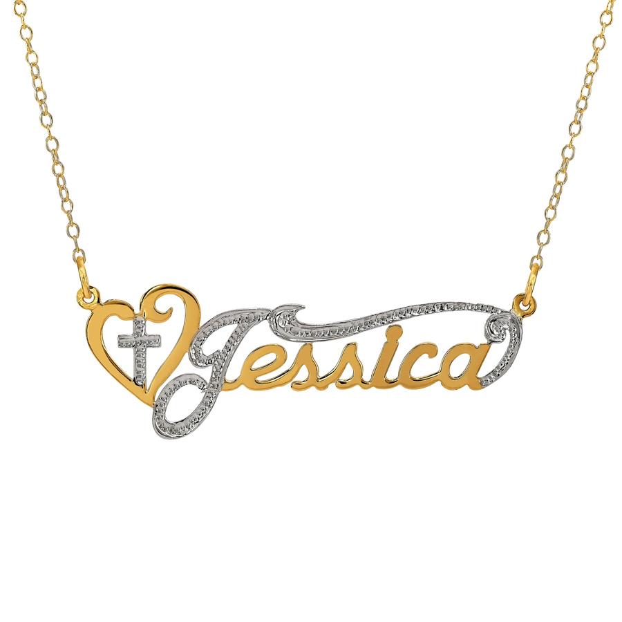 Rhodium Plated Jessica Nameplate