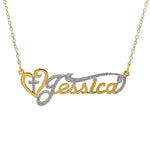 Rhodium Plated Jessica Nameplate
