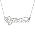 Rhodium Plated Jessica Nameplate