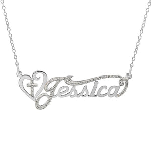 Rhodium Plated Jessica Nameplate