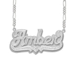 Double-Plate Beaded Amber Name Necklace