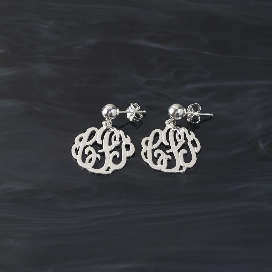 Handmade Script Monogram Earrings
