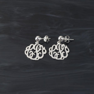 Handmade Script Monogram Earrings
