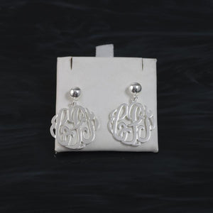 Handmade Script Monogram Earrings