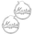 Name Hoop Earrings with Diamond-cut