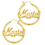 Name Hoop Earrings with Diamond-cut