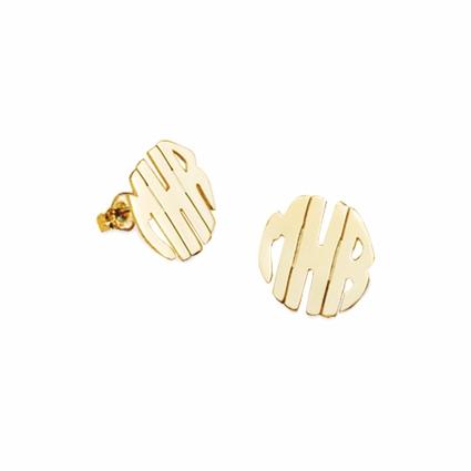 Handmade Block Monogram Stud Earrings